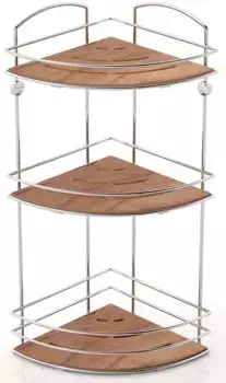 Полка для ванной Tekno-tel BK075P 21x21 см, угловая, тройная, хром