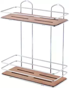 Полка для ванной Tekno-tel BK076 30 см, двойная, хром