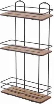 Полка для ванной Tekno-tel BK077B 30 см, тройная, черный матовый