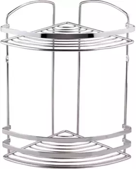 Полка для ванной Tekno-tel BK082SSS 20x20 см, угловая, двойная, серебро