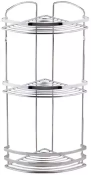 Полка для ванной Tekno-tel BK083SSS 20x20 см, угловая, тройная, серебро