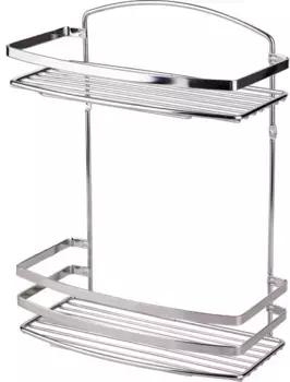 Полка для ванной Tekno-tel BK085SSM 25 см, двойная, нержавеющая сталь