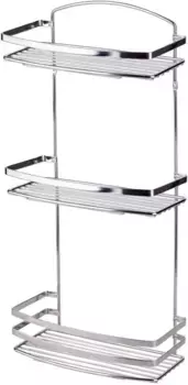 Полка для ванной Tekno-tel BK086SSM 25 см, тройная, нержавеющая сталь