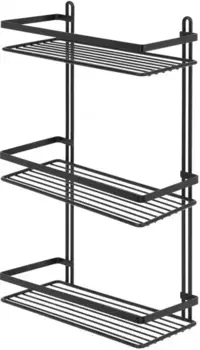 Полка для ванной Tekno-tel ES065B 25 см, тройная, черный матовый