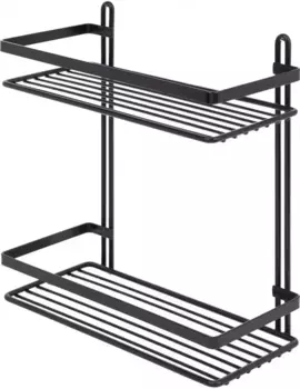 Полка для ванной Tekno-tel ES067B 25 см, двойная, черный матовый