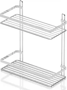 Полка для ванной Tekno-tel ES067SSS 25 см, двойная, серебро