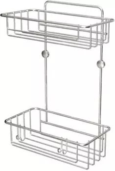 Полка для ванной Tekno-tel ES095SSM 25 см, двойная, нержавеющая сталь