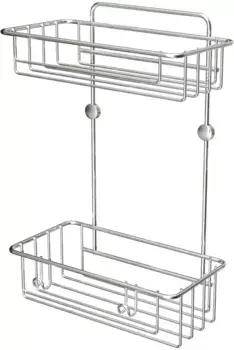 Полка для ванной Tekno-tel ES095SSS 25 см, двойная, серебро