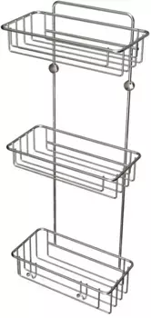 Полка для ванной Tekno-tel ES096SSM 25 см, тройная, нержавеющая сталь