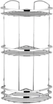 Полка для ванной Tekno-tel LM009 24x24 см, угловая, тройная, хром