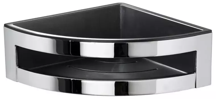 Полка для ванны Gedy A780(43) 19,1x19,1 см, угловая, хром/черный