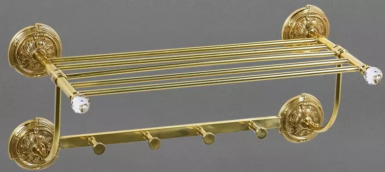 Полка с крючками античное золото Art&amp;Max Barocco Crystal AM-2032-Do-Ant-C