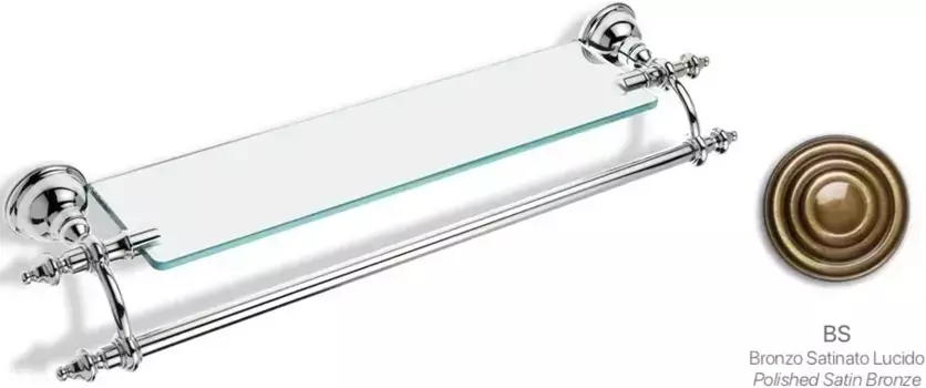 Полка стеклянная с полотенцедержателем Stil Haus Elite EL33(25) 61 см, бронза