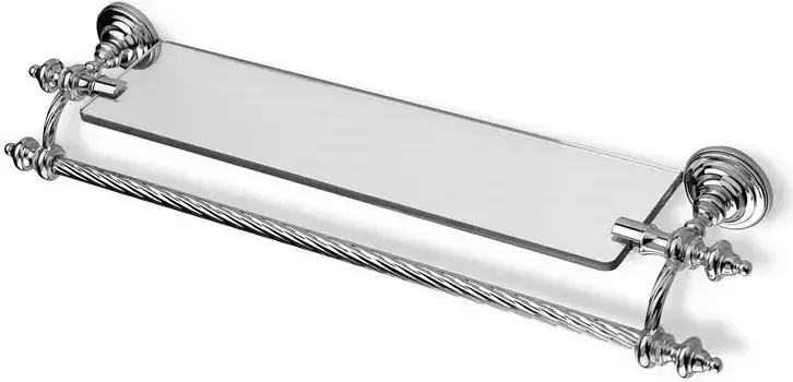 Полка стеклянная с полотенцедержателем Stil Haus Giunone G33(08) 60 см, хром