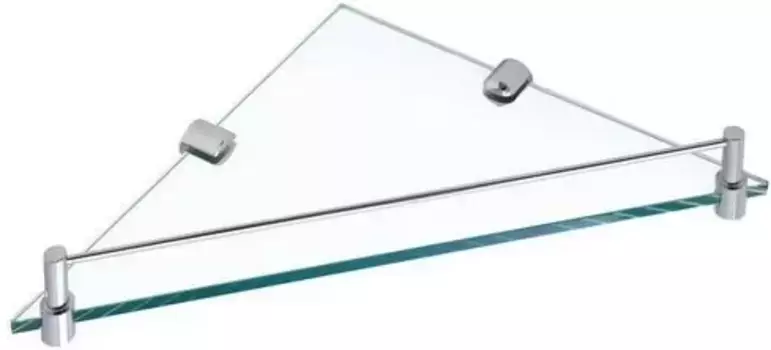 Полка стеклянная Stil Haus 844(08) 22x22 см, угловая, хром