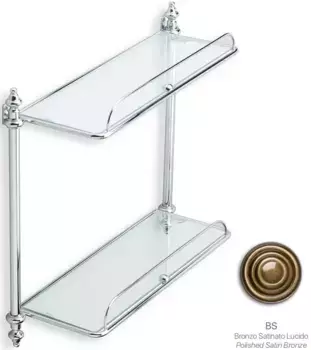 Полка стеклянная Stil Haus EL694ELITE(25) 45 см, двойная, бронза