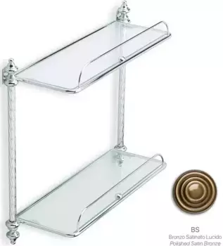 Полка стеклянная Stil Haus G694GIUNONE(25) 45 см, двойная, бронза