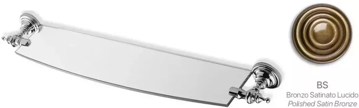 Полка стеклянная Stil Haus Giunone G04(25) 70 см, бронза