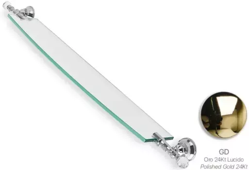 Полка стеклянная Stil Haus Smart Light SL04(16) 70 см, золотой