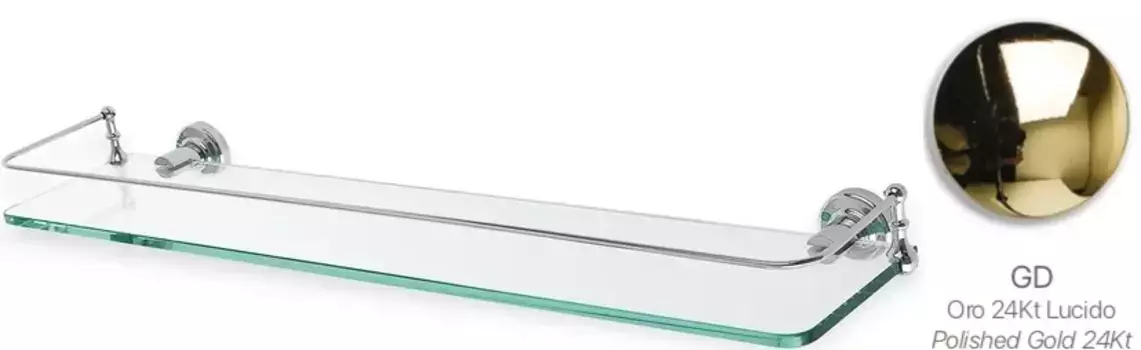 Полка стеклянная Stil Haus Smart SM04(02) 60 см, хром/золотой