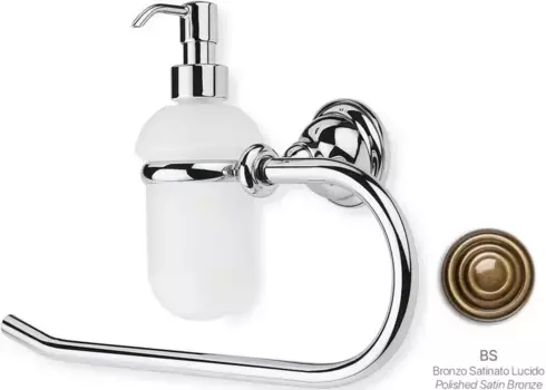 Полотенцедержатель кольцо с дозатором для жидкого мыла Stil Haus EL79D(25) бронза