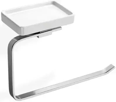 Полотенцедержатель кольцо с мыльницей Stil Haus Gea GE79(08) хром/белый