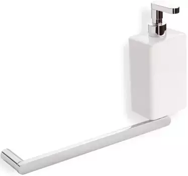 Полотенцедержатель с дозатором для жидкого мыла Stil Haus Living LV69D(08) хром/белый