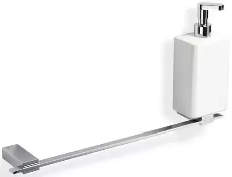 Полотенцедержатель с дозатором для жидкого мыла Stil Haus Gea GE69D(08) 46 см, хром/белый