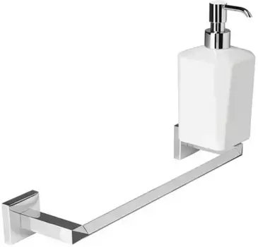 Полотенцедержатель с дозатором для жидкого мыла Stil Haus Diva DV69D(08-BI) 60 см, хром/белый