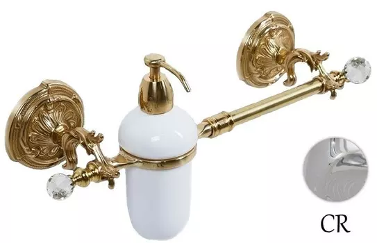 Полотенцедержатель с дозатором жидкого мыла хром Art&Max Barocco Crystal AM-2057D-Cr-C