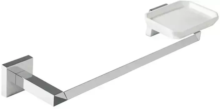 Полотенцедержатель с мыльницей Stil Haus Diva DV69(08-BI) 40 см, хром/белый