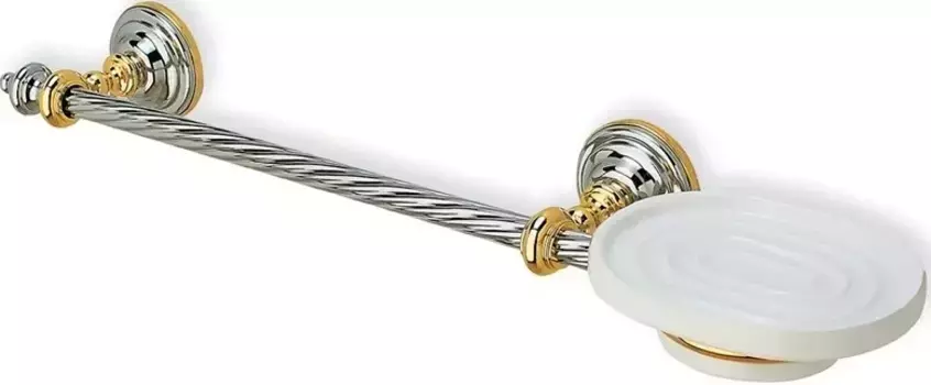 Полотенцедержатель с мыльницей Stil Haus Giunone G69(02) 50 см, хром/золотой