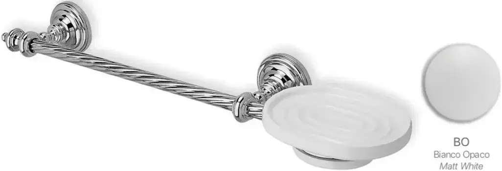 Полотенцедержатель с мыльницей Stil Haus Giunone G69(03) 50 см, хром/белый матовый