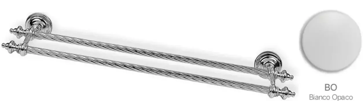 Полотенцедержатель Stil Haus Giunone G05.2(03) 60 см, двойной, хром/белый матовый