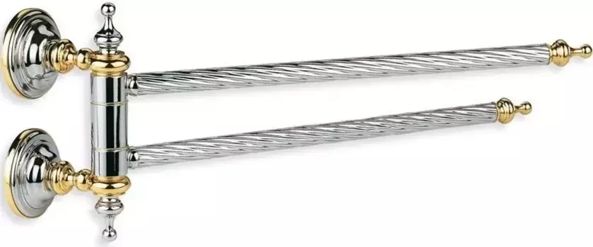 Полотенцедержатель Stil Haus Giunone G16(02) 38 см, поворотный, двойной, хром/золотой