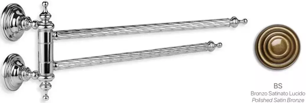 Полотенцедержатель Stil Haus Giunone G16(25) 38 см, поворотный, двойной, бронза