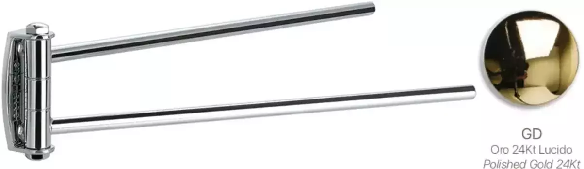 Полотенцедержатель Stil Haus Hashi HS16(16) 33 см, поворотный, двойной, золотой