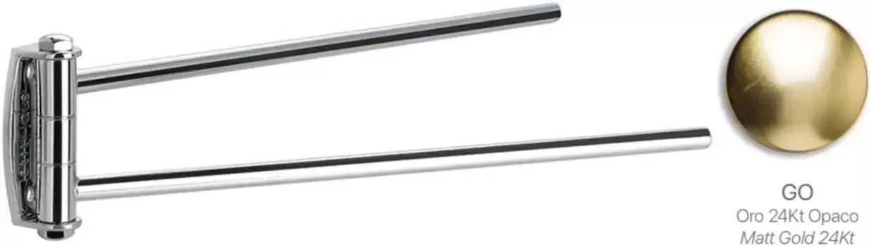 Полотенцедержатель Stil Haus Hashi HS16(18) 33 см, поворотный, двойной, золотой матовый