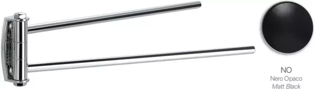 Полотенцедержатель Stil Haus Hashi HS16(23) 33 см, поворотный, двойной, черный матовый