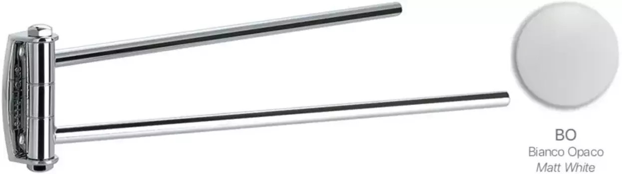 Полотенцедержатель Stil Haus Hashi HS16(24) 33 см, поворотный, двойной, белый матовый