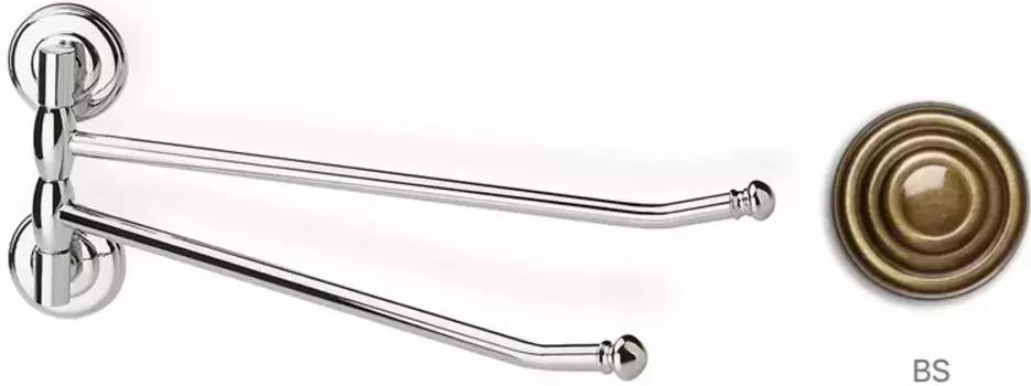 Полотенцедержатель Stil Haus Idra I16(25) 38 см, поворотный, двойной, бронза