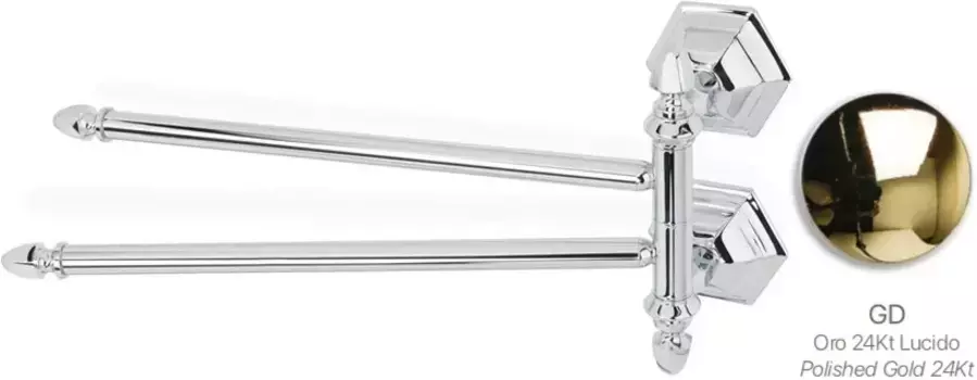 Полотенцедержатель Stil Haus Marte MA16(16) 43 см, поворотный, двойной, золотой