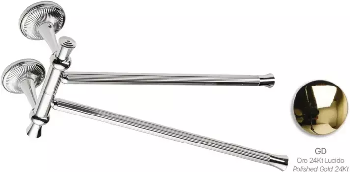 Полотенцедержатель Stil Haus Regal RG16(16) 43 см, поворотный, двойной, золотой