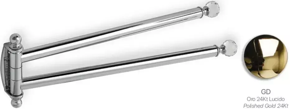 Полотенцедержатель Stil Haus Smart Light SL16(16) 35 см, поворотный, двойной, золотой