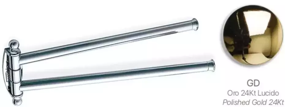 Полотенцедержатель Stil Haus Smart SM185(02) 36 см, поворотный, двойной, хром/золотой