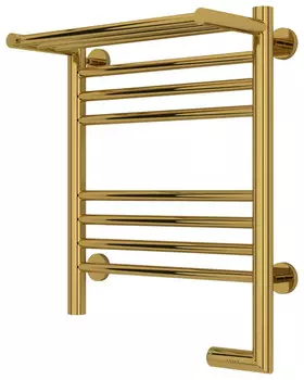 Полотенцесушитель электрический 500х400 золотой МЭМ правый Сунержа Богема с полкой 2.0 03-5207-5040