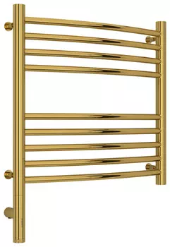 Полотенцесушитель электрический 500х500 золотой МЭМ левый, перемычка выгнутая Сунержа Богема 3.0 03-5802-5050