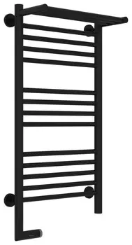Полотенцесушитель электрический 800х400 черный матовый МЭМ левый Сунержа Богема с полкой 2.0 31-5206-8040