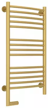 Полотенцесушитель электрический 800х400 золотой матовый МЭМ левый, перемычка прямая Сунержа Богема 2.0 032-5204-8040