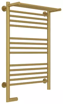 Полотенцесушитель электрический 800х500 золотой матовый МЭМ левый Сунержа Богема с полкой 2.0 032-5206-8050